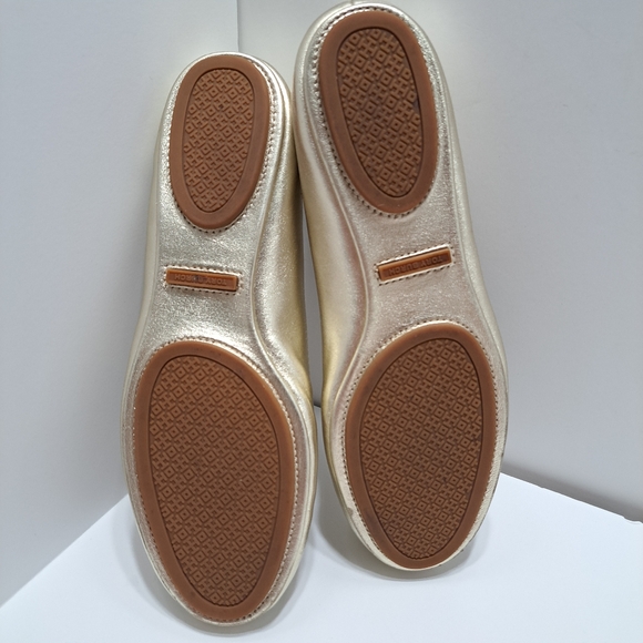Tory Burch Metallic Gold Ballet Flats Size 7.5 M - Picture 16 of 16